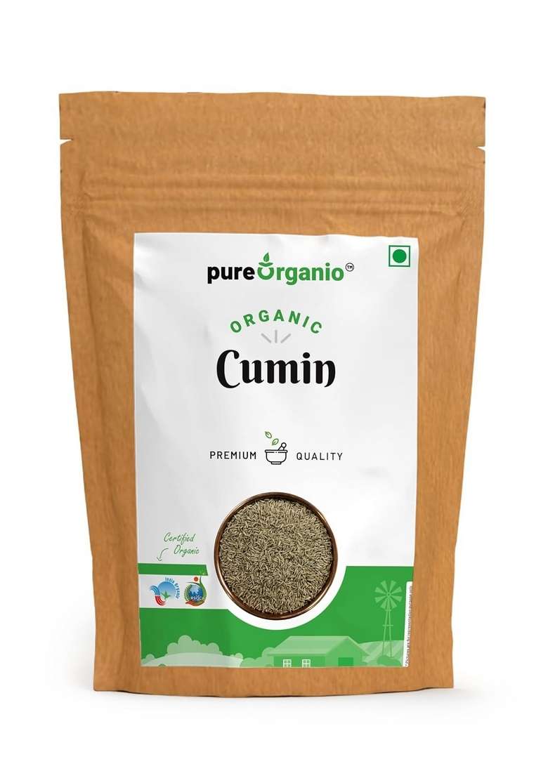 Pure Organio Organic Jeera whole Cumin Seeds Fresh Indian Spices Sabut jira seed zeera NPOP Certified (1 KG) - Indya
