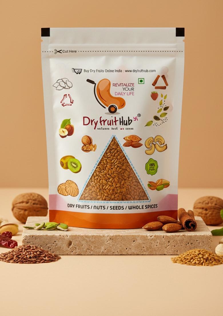 DRY FRUIT HUB Flax Seeds 1kg, For Weight Loss, Eating, Fibre Rich Alsi