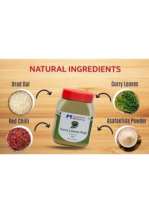 MURUGAN IDLI South Indian Spice Powder Combo Pack, Curry Leaves, & Dosa Podi, 200g Each, Pack of 3, Traditional Flavour for Idli, Rice