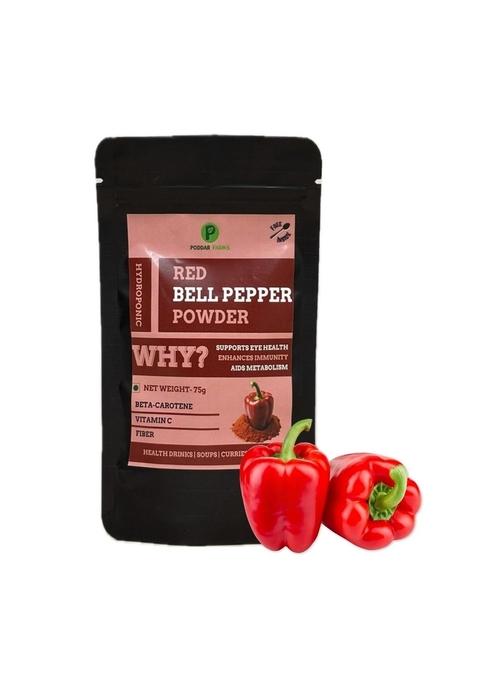 Poddar Farms Premium Red Bell Pepper Powder | 100% Pure & Natural Organic, Vegan, Non-GMO, Gluten-Free Nutrient-Rich Superfood for Cooking, Seasoning Smoothies Hydroponically-Grown 75 grams (1)