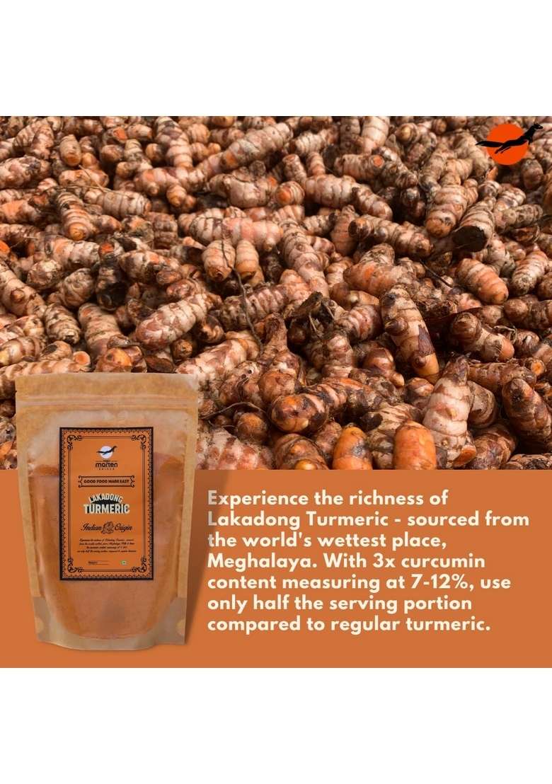 Nilgiri Marten Spices Lakadong Turmeric (Haldi Powder)| 7-12% Curcumin| GiTagged| Natural & Pure | Single Origin (1000G) - Indya