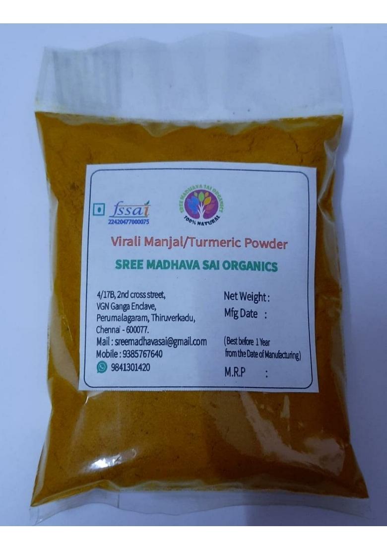 Sree Madhava Sai Organics Dried Virali Manjal Powder/Turmeric Powder