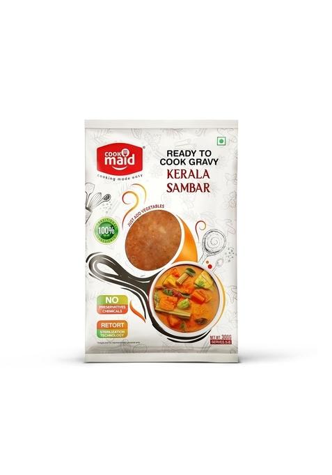 COOKMAID Kerala Sambar | Instant Ready to Cook Gravy Authentic South Indian Recipe Goodness of Dals No Added Preservatives Add Fresh Vegetables & Enjoy Perfect with Idli, Dosa, Rice Medu Vada Serves 5 6 300g