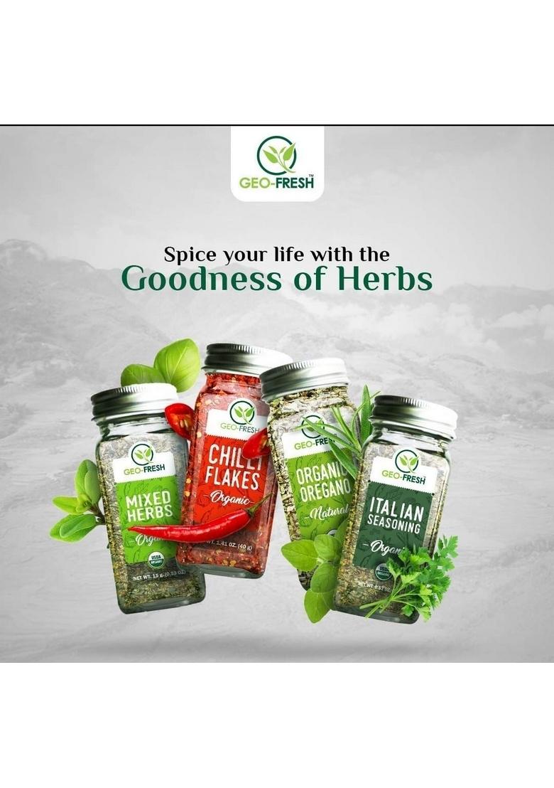 Geo-Fresh Organic Combo(Oregano 15g + Chilli Flakes 30g Italian Seasoning Mix Herbs 15g)