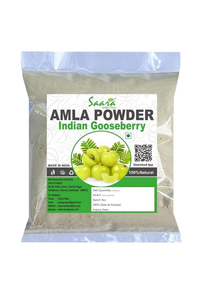 Saara HERBAL FRESH Amla Powder, 50g, Indian Gooseberry, Nellikai, Emblika Officinalis, Amalaki Powder For Eating (pack of 1 x 50g) - Indya