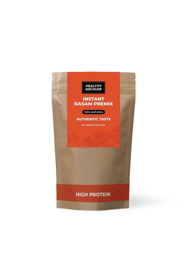 Healthy Because Instant Rasam Premix (100g) | Pack of 2 Traditional South Indian Spice Blend for Flavorful Soup 100% Natural Ingredients No Preservatives - Indya