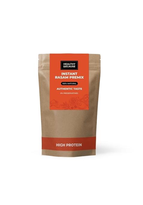 Healthy Because Instant Rasam Premix (100g) | Pack of 2 Traditional South Indian Spice Blend for Flavorful Soup 100% Natural Ingredients No Preservatives