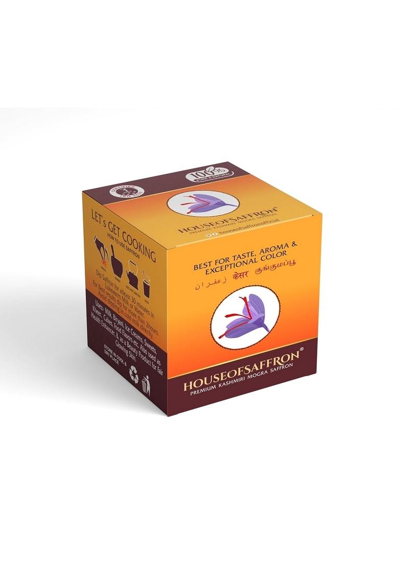 House of Saffron 1gram Original Kashmiri Pure Kesar for Pregnant Women, Milk, Biryani, Cooking, Skin, Tilak Grade A1+++ All Red Long Threads Natural