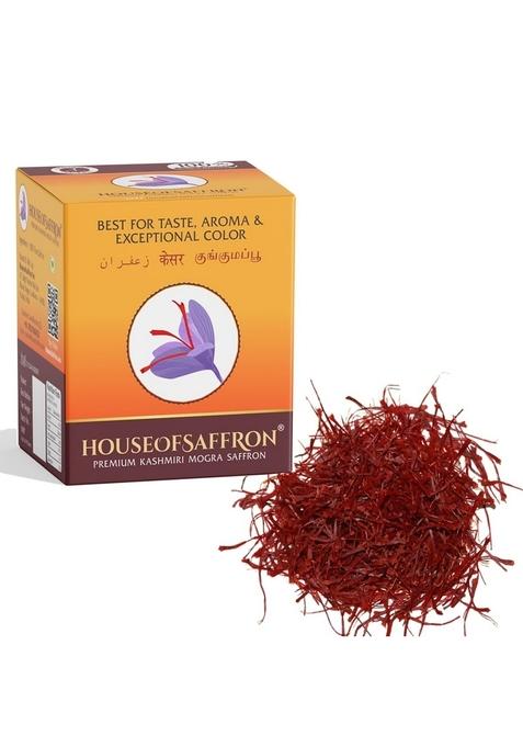 House of Saffron 1gram Original Kashmiri Pure Kesar for Pregnant Women, Milk, Biryani, Cooking, Skin, Tilak Grade A1+++ All Red Long Threads Natural - 1pack 1g