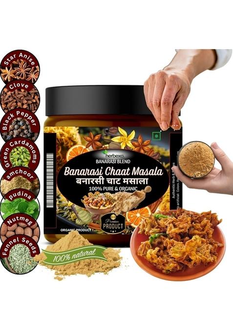 HERBEXO Banarasi Chaat Masala I Authentic Spice Mix Seasoning blend of special spices adds an Instant Burst Flavors