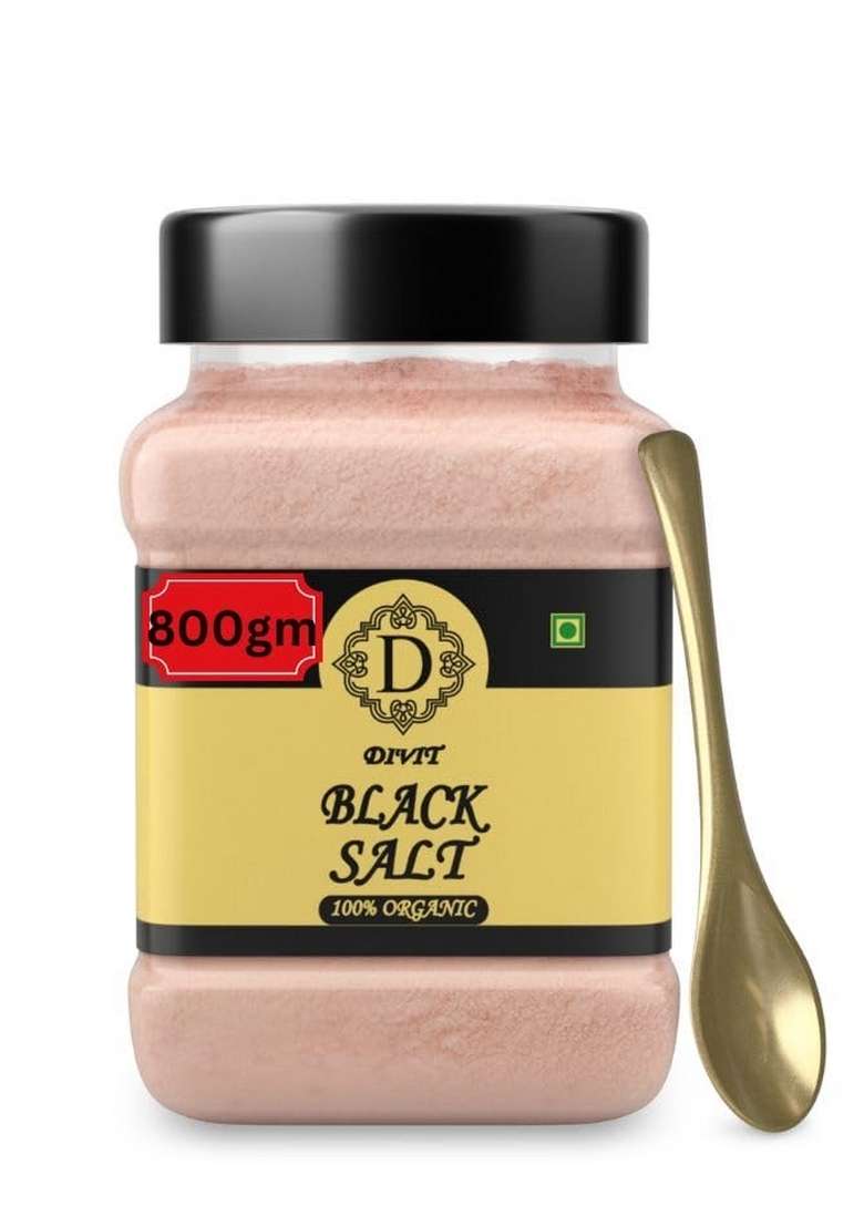 DIVIT Natural Black Salt Powder Kala Namak for Cooking & Seasoning, 800g - Indya