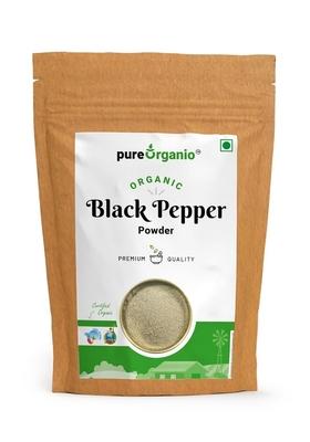 Pure Organio Organic Black Pepper Powder Kali Mirch for Cooking, Salad Dressing, Vegetables - Fresh Ground Spice NPOP Certified (100 Gm)