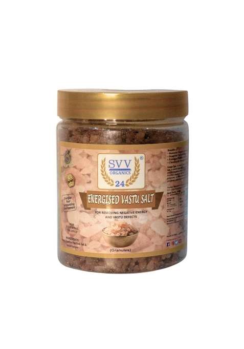 SVV ORGANICS 24 Energised Himalayan Pink Vastu Rock Salt Granules - Aura Cleansing, Negative Energy Removal, Dosh Correction, Evil Eye Protection, and Spiritual Healing with Aroma Oils & Herbs