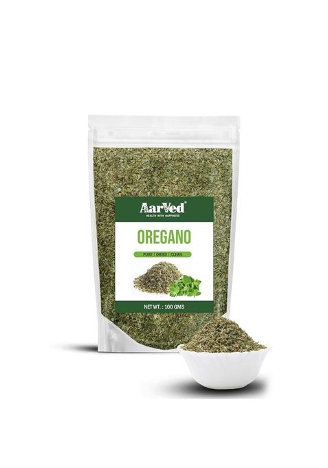AarVed Natural Aromatic Oregano Herb for Pizza, Pasta (100g Pouch, Pack of 1) Healthy Italian Spice with No Preservatives, Artificial Flavours and Colours- Ready to Use Sprinkler