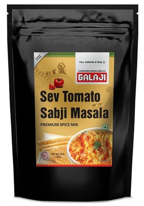 GALAJI Sev Tomato Sabji Masala 50 Grams Homemade Powdered | for Healthy Cooking Ready to Cook All Seasonings Spices Pure & Hygiene Spice Mix
