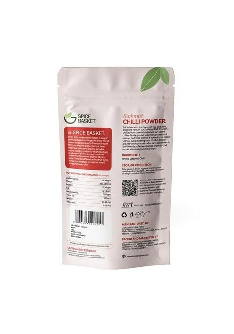 Spice Basket Kashmiri Chilli Powder 100g Pure & Natural Lal Mirch | Mild, Aromatic