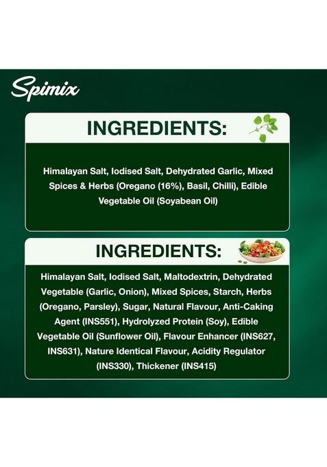 SPIMIX Herb & Aroma Duo | Oregano Mediterranean Seasoning with added Vitamins| For Pasta, Garlic Bread, Pizza, Salads, Grilled Chicken, Veggies Italian Dishes 2 x 100g
