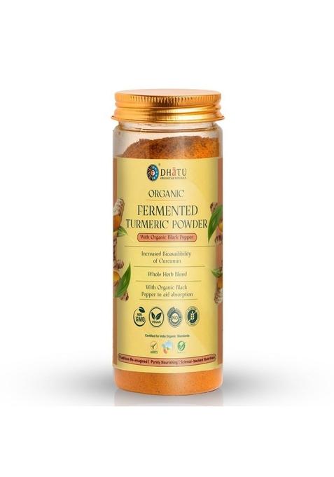 Dhatu Organics Fermented Turmeric Powder 150g | Gut-Friendly & Easy to Absorb Rich in Curcumin Natural Anti-Inflammatory