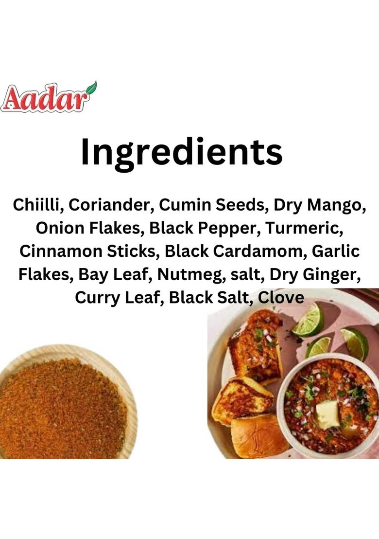 AADAR Spices Authentic Pav Bhaji Masala 100g x 2 for Delicious Meals