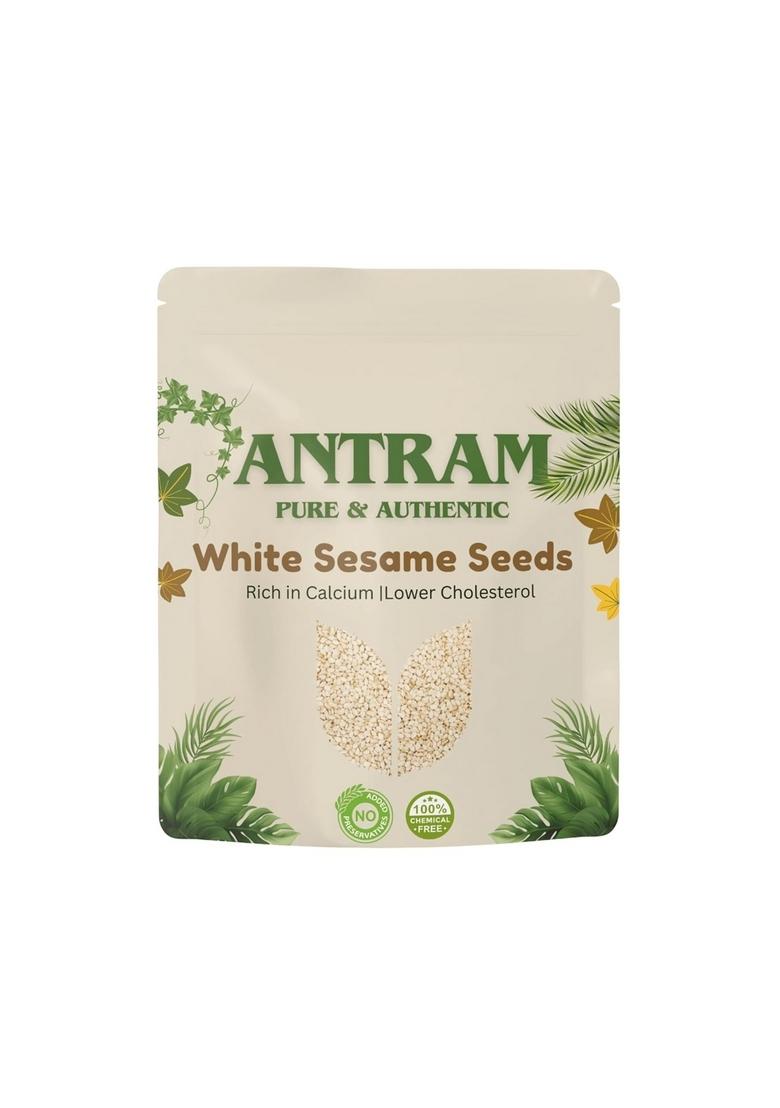 Antram Pure & Premium White Sesame Seeds for Eating 1kg, Rich in Protein, Dietary Fiber, Calcium Antioxidants Weight Management | Non-GMO, Gluten Free Safed Til