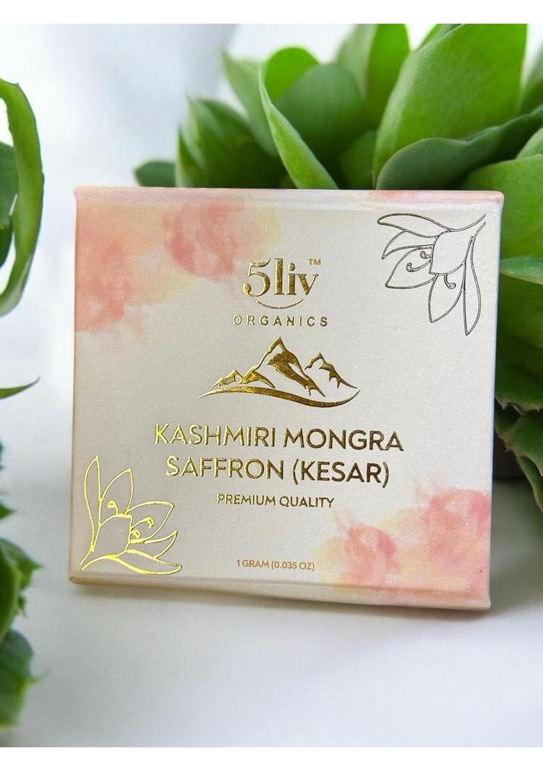 5liv Kashmiri Mongra Saffron Threads, A+++ Grade, for Cooking and Biryani (1 Gram)