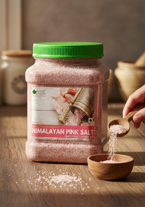 BLISS OF EARTH 1KG Pure Himalayan Pink Salt Non Iodised Rock For weight management & Healthy Cooking, Natural Substitute White