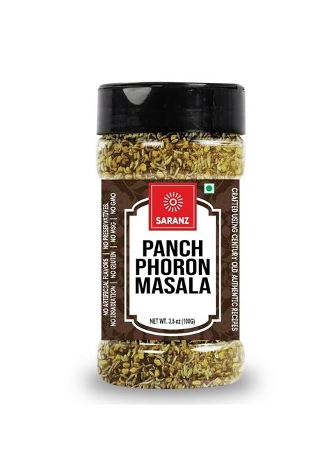 SARANZ Panch Phoron Masala Five Spice Blend In One Bengali Foran Grinded Perfect for Cooking, Ready to Use, No added colours, Whole and Masalas, Premium Artisanal Spices with Rich & Strong Flavour-100 Grams Sprinkler Jar