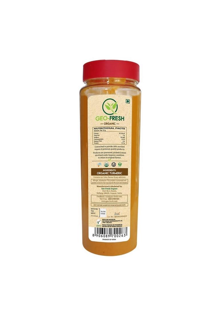 Geo-Fresh Organic Turmeric Powder, 200g (Pack of 2)| Haldi| 5% High Curcumin | Anti-oxidant & Anti-inflammatory| Boost Immunity| Use in cooking, drinking| 100% Organic, Non-GMO, USDA Certified, Jaivik Bharat Certified