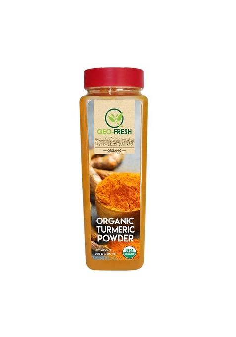 Geo-Fresh Organic Turmeric Powder, 200g (Pack of 2)| Haldi| 5% High Curcumin | Anti-oxidant & Anti-inflammatory| Boost Immunity| Use in cooking, drinking| 100% Organic, Non-GMO, USDA Certified, Jaivik Bharat Certified