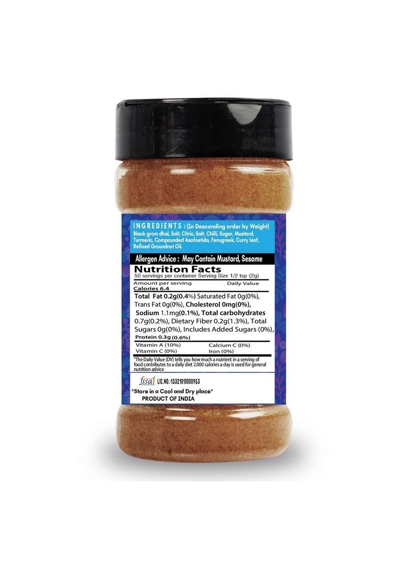 SARANZ Lemon Rice Masala | 100% Natural Indian Spice Sprinkle on dishes Flavorful Blend mix Fresh & Aromatic Spices (100 Grams Sprinkler Bottle) - Indya