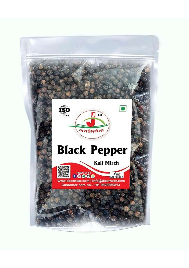jai jinendra Gluten Free Black Pepper whole Kali Mirch - 1KG | Naturally Processed, from Farm Picked Fresh Natural No Artificial- 1 kg - Indya