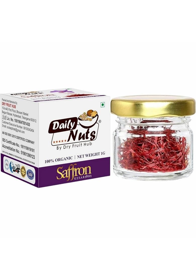 DRY FRUIT HUB Saffron Original Kesar 1gm Kesor |100% Pure & Natural Mongra Threads | Authentic Kashmiri for Biryani, Desserts, Milk Sweets