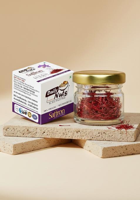 DRY FRUIT HUB Saffron Original Kesar 1gm Kesor |100% Pure & Natural Mongra Threads | Authentic Kashmiri for Biryani, Desserts, Milk Sweets