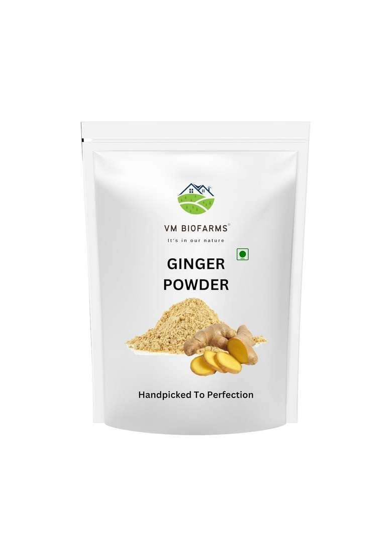 VM Biofarms Ginger Powder, 100 Grams Each Pack of 1- Pure & Natural Ground for Cooking, Baking Herbal Remedies - Indya