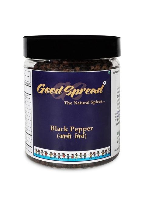 GoodSpread Organic Black Pepper Whole - 200 gm Export Quality Kerala Specialty Bold Peppercorn