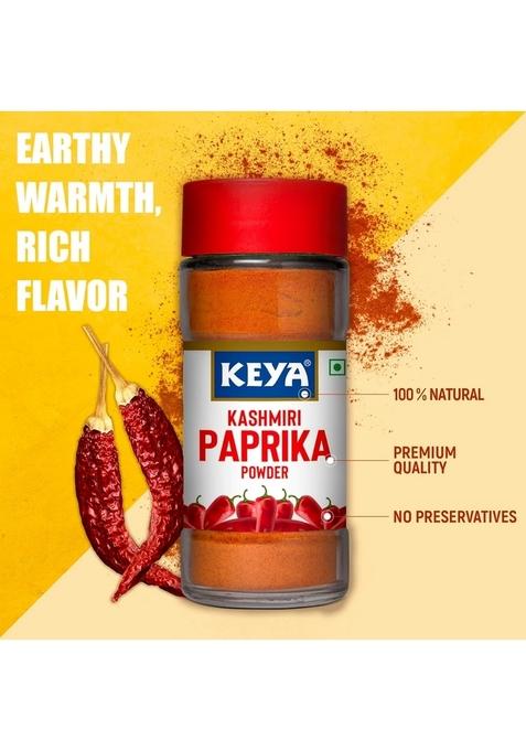 KEYA Kashmiri Paprika Powder | Natural Vegetarian Dry Hot and Spicy Chilli Aromatic Seasoning 100% Manually Sorted 55g Pack 3