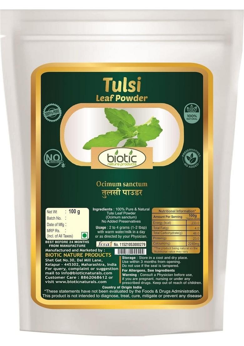 Biotic Natural Tulsi, Cinnamon and Dry Ginger Powder