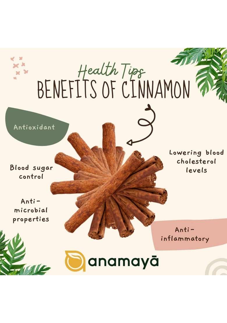 anamaya Cinnamon Powder | Dalchini 100g 100% Pure and Natural Sourced from Shillong, Meghalaya Daalchini in Jar for Cooking, Tea & Baking - Indya
