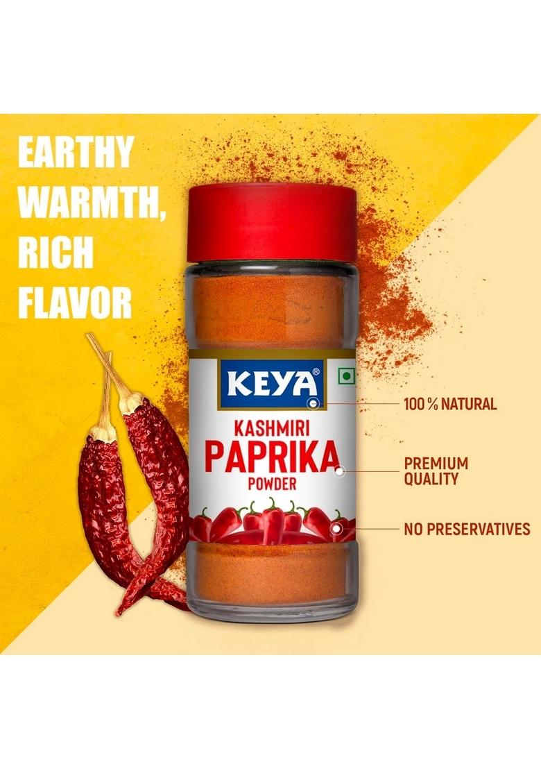 KEYA Kashmiri Paprika Powder | Natural Vegetarian Dry Hot and Spicy Chilli Aromatic Seasoning 100% Manually Sorted 55g