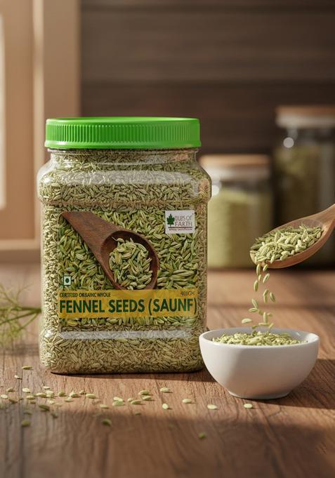 BLISS OF EARTH Organic Whole Fennel Seed 400gm