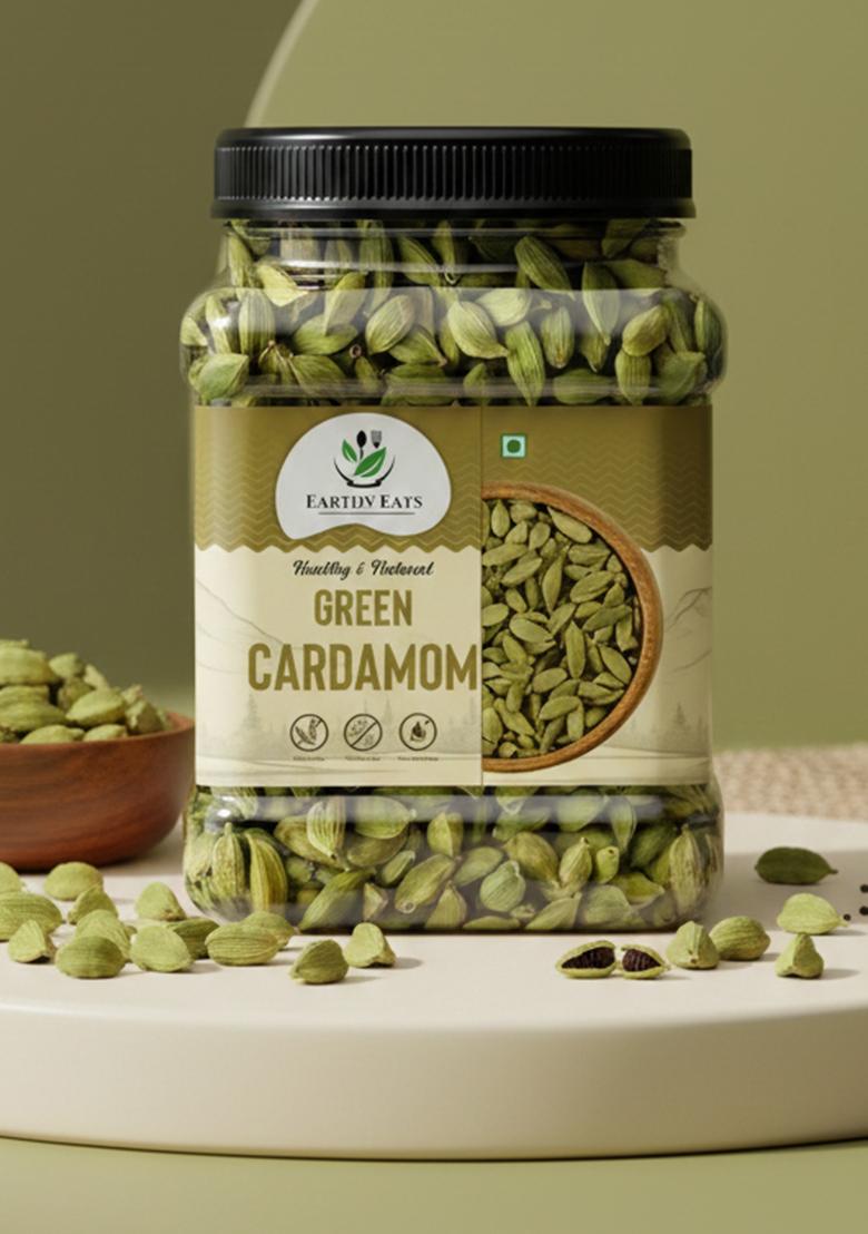 Earthy Eats Green Cardamom 500 G| Whole Aromatic Pods | Traditional Indian Spice Ideal for Sweets, Beverages & Cooking Everyday Culinary Use