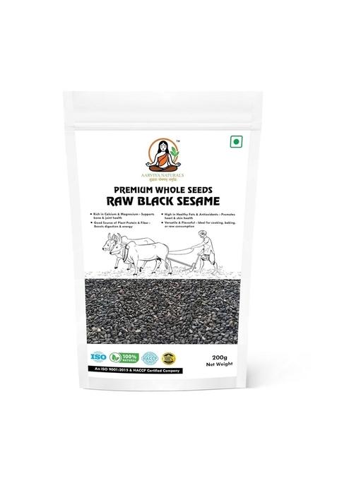 Aarviya Naturals Black Sesame Seeds 200g High Calcium, Nutrient-Rich, Healthy & Natural Superfood