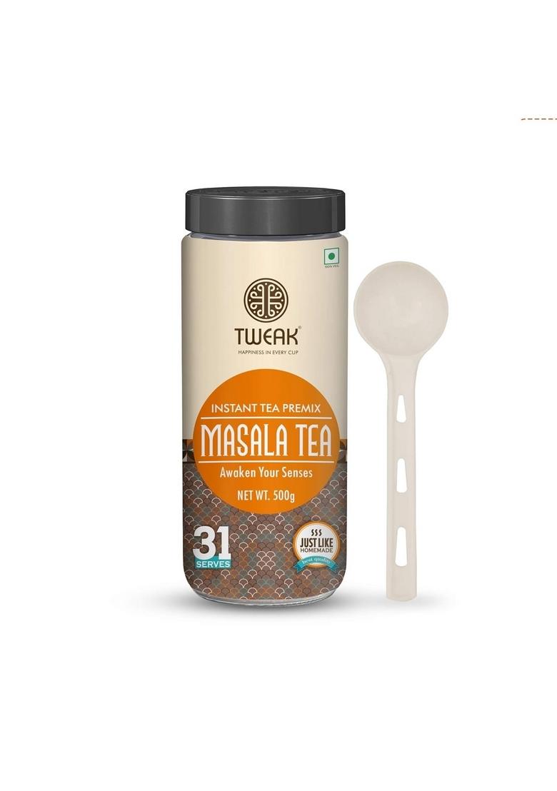 TWEAK INSTANT MASALA TEA PREMIX (500g x 4 Jars) 2kg | Premium Chai Authentic Indian Spiced Powder Ready-to-Drink Just Add Hot Water Super Saver Combo Makes Approx 31 Cups of 100ml per 500gm Jar
