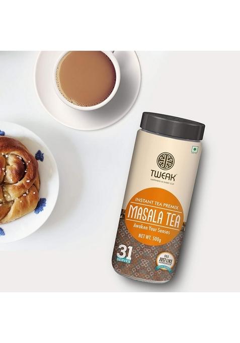 TWEAK INSTANT MASALA TEA PREMIX (500g x 4 Jars) 2kg | Premium Chai Authentic Indian Spiced Powder Ready-to-Drink Just Add Hot Water Super Saver Combo Makes Approx 31 Cups of 100ml per 500gm Jar
