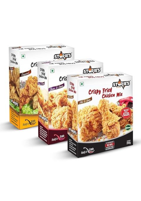STORIES Crispy Fried Chicken Mix- Original,Hot&Spicy And Cheese&Onion-Combo