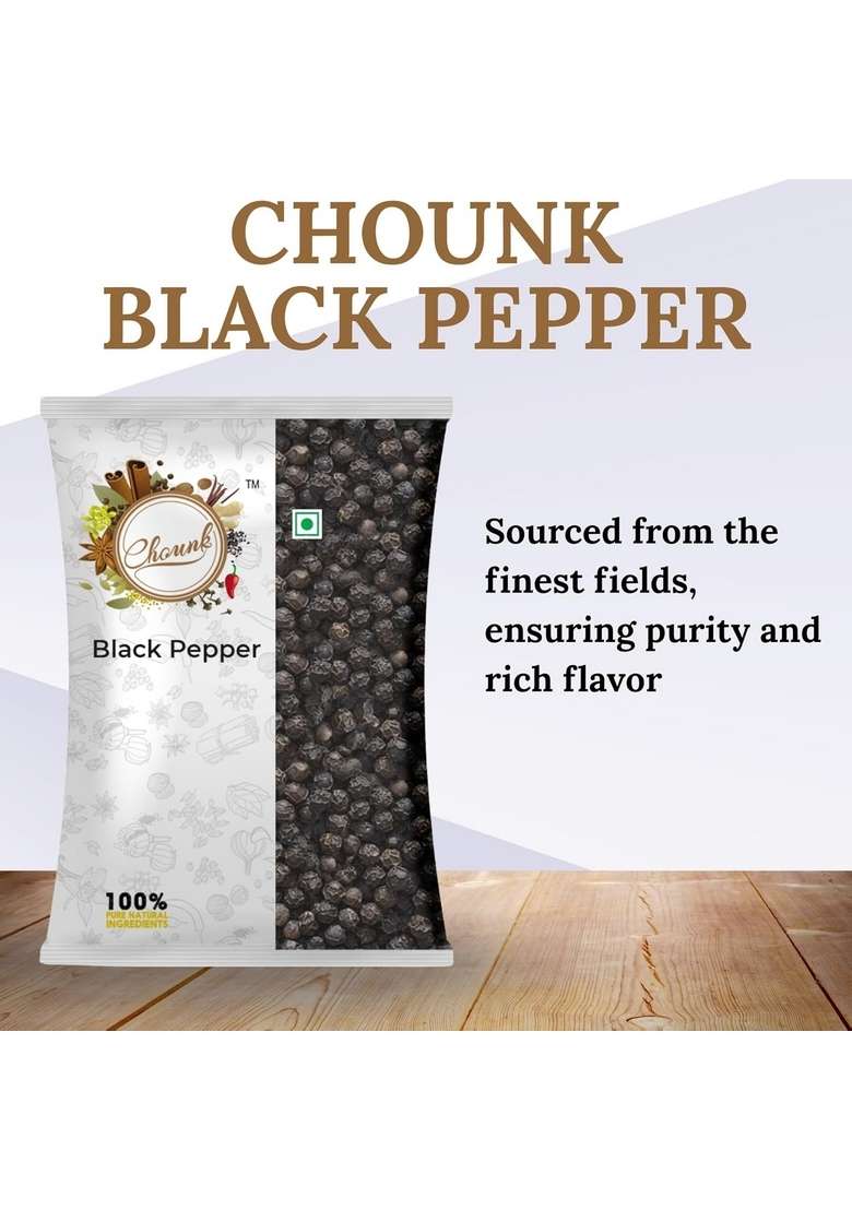 Chounk Whole Black Pepper | Pure & Natural Kali Mirch Nalla Miriyalapudi Kala Mari Corn With No Preservatives 1kg - Indya