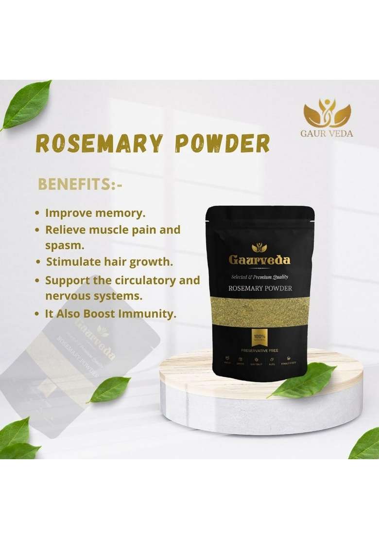 GAURVEDA Rosemary Dried Leaves Powder - Pure & Natural (50) - Indya