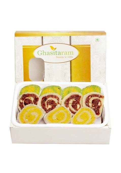 Ghasitaram Gifts Pure Kaju Pista Moons (200 GMS) |Sweets|Sweets Gift Pack|Diwali Sweets|Indian Mithai|Diwali Sweets Box|Sweets Box