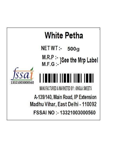 Singla Sweets White Petha 500g Box