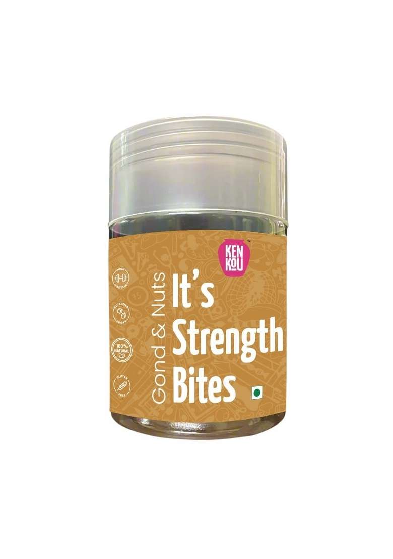 KENKOU Strength Bites Gond & Dry Fruits Laddoo | Healthy Energy with Edible Nuts Traditional Indian Snack Snacks No Preservatives Ideal for All Ages - Indya